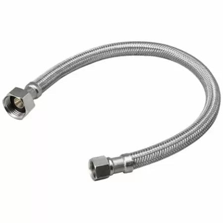 B & K Industries Stainless Steel Faucet Connector 3/8” x 1/2” x 24
