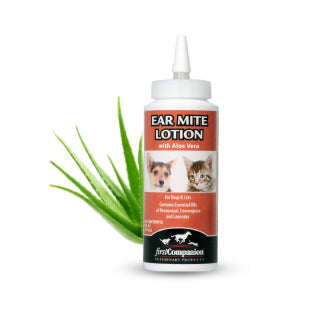 First Companion Ear Mite Medicine Lotion Aloe Dog Cat 6oz All Natural Insecticide Free