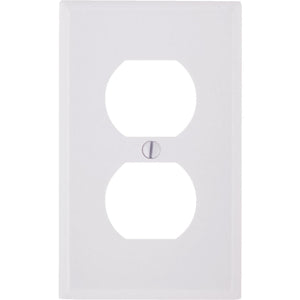 Leviton 1-Gang Smooth Plastic Outlet Wall Plate, White