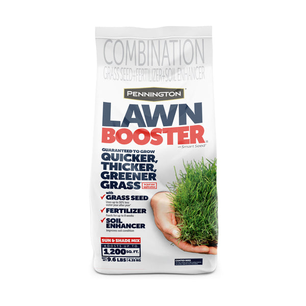 lowes pennington grass seed Pennington Lawn Booster Sun & Shade Grass Seed and Fertilizer Mix, 9.6 Pounds - Landrum, SC