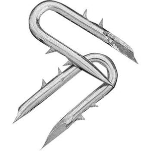 Mazel 11608114L Barbed Fence Staples, Galvanized 8 Lb Pail ~ 1 - 1/4