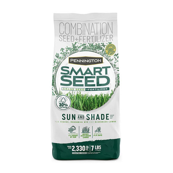 Pennington Smart Seed Sun & Shade Grass Seeds and Fertilizer Mix  3 lb